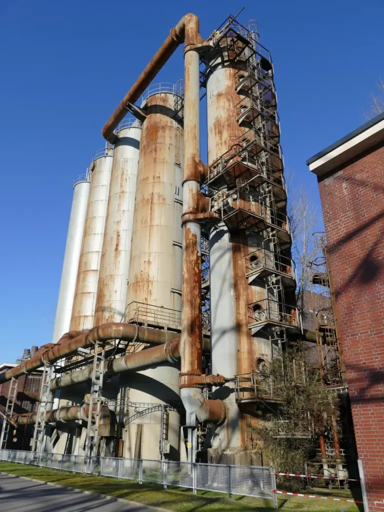 Silos und Kolonnen der ehemaligen Kokerei Hansa in Huckarde.